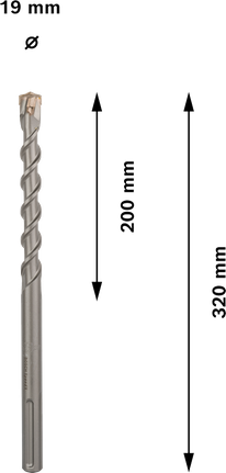 Bosch PRO SDS max-7 Hammer Drill Bit 19mm 200x320mm.