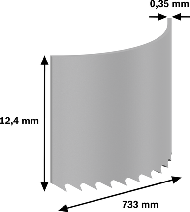 PRO CB281418 Band Saw Blade, 733 mm, 2 pcs Bosch PRO CB281418 band saw blade, 733 mm length.