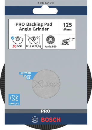 PRO Backing Pad Hard, 125 mm, X-Lock Bosch PRO Backing Pad 125 mm X-Lock.