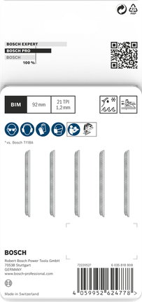 Bosch PRO Metal T121AFC jigsaw blades 92 mm 5 pcs.