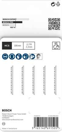 PRO Plastics PVC clean T102H Jigsaw Blade, 100 mm, 5 pcs Bosch PRO Plastics PVC clean T102H jigsaw blades 100 mm 5 pcs.