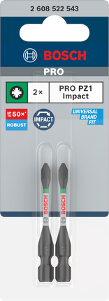 Bosch PRO PZ1 impact bits 55 mm.