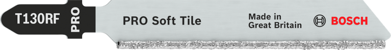 PRO Soft Tile T130RF Jigsaw Blade, 83 mm, 3 pcs Bosch PRO Soft Tile T130RF carbide jigsaw blade.