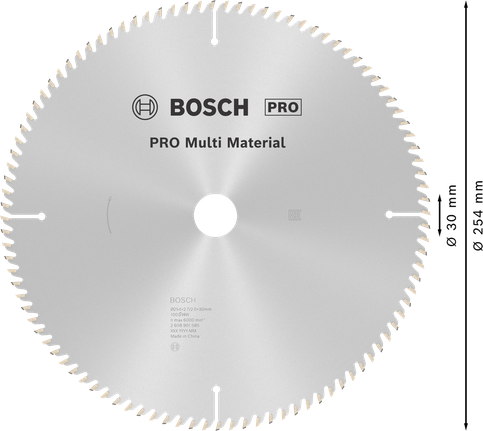PRO Multi Material Circular Saw Blade, 254 x 2.7 x 30 mm, T100 PRO Multi Material Circular Saw Blade, 254 x 2.7 x 30 mm, T100