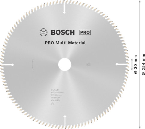 PRO Multi Material Circular Saw Blade, 254 x 2.7 x 30 mm, T120 PRO Multi Material Circular Saw Blade, 254 x 2.7 x 30 mm, T120