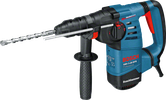Bosch GBH 3-28 DFR rotary hammer drill with side handle.