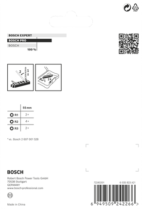 Bosch PRO R Impact Bits 8 pcs 55 mm.