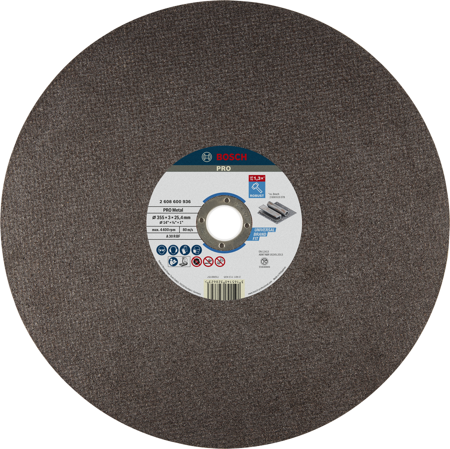 Bosch PRO Metal Cutting Disc 355 mm for metalwork.