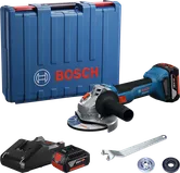 Bosch GWS 18V-8 cordless angle grinder set.