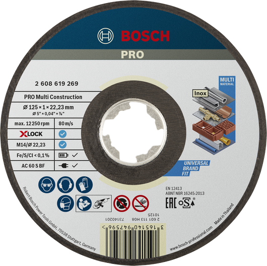 Bosch PRO Multi Material X-Lock cutting disc 125 mm.