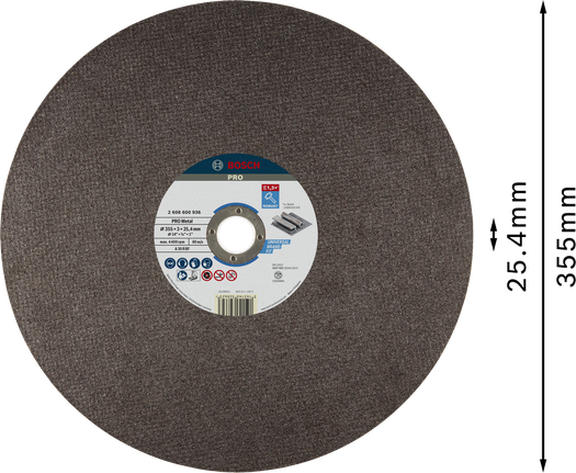 Bosch PRO Metal Cutting Disc 355mm for universal use.