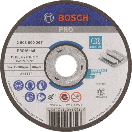 Bosch PRO Metal Cutting Disc 100 x 2 x 16 mm.