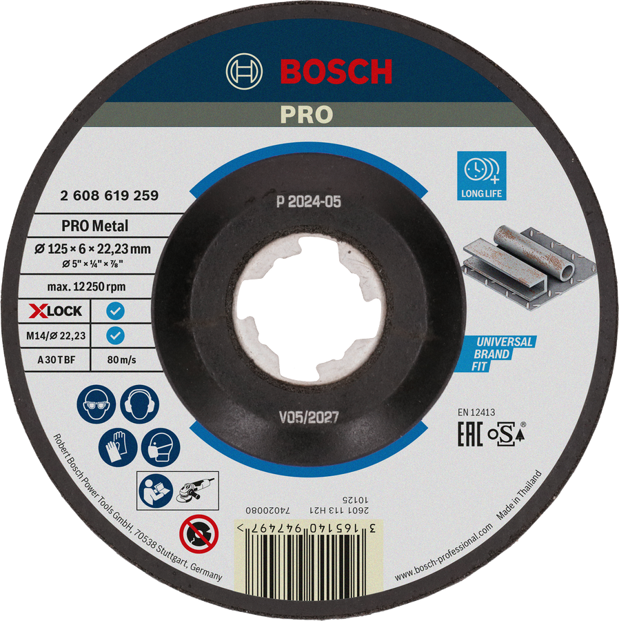 Bosch PRO Metal Bonded Grinding Disc X-Lock 125mm.