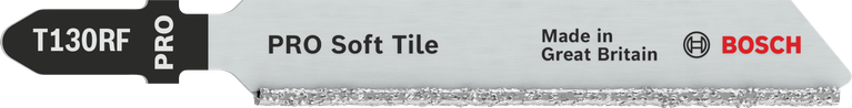 PRO Soft Tile T130RF Jigsaw Blade, 83 mm, 2 pcs Bosch PRO Soft Tile T130RF jigsaw blade for tile cutting.