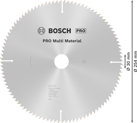 PRO Multi Material Circular Saw Blade, 254 x 2.7 x 30 mm PRO Multi Material Circular Saw Blade, 254 x 2.7 x 30 mm