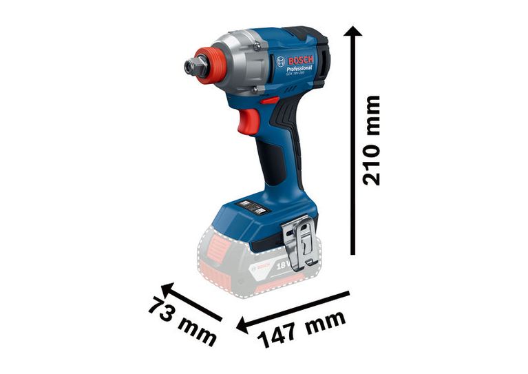 GDX 18V-285 Bosch GDX 18V-285 impact driver, 210 mm height.