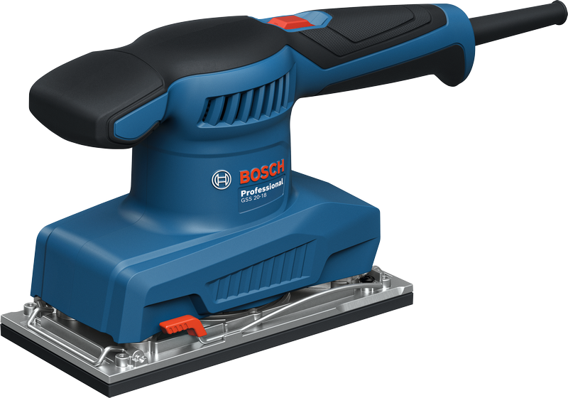 Bosch GSS 20-18 orbital sander for smooth sanding.