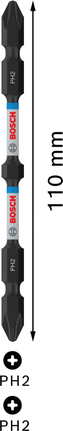 Bosch PRO PH2 double-ended 110mm impact bit for softwood.