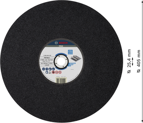 PRO Metal Cutting Disc, 405 x 3.6 x 25.4 mm Bosch PRO Metal Cutting Disc 405 x 3.6 x 25.4 mm.