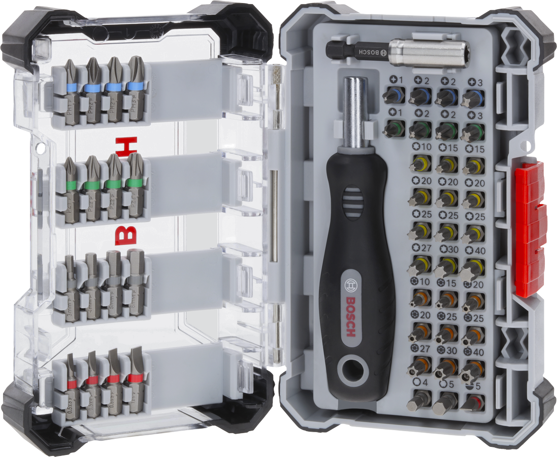 Bosch Extra Hard Screwdriver Bit Set, 50 pcs in case.