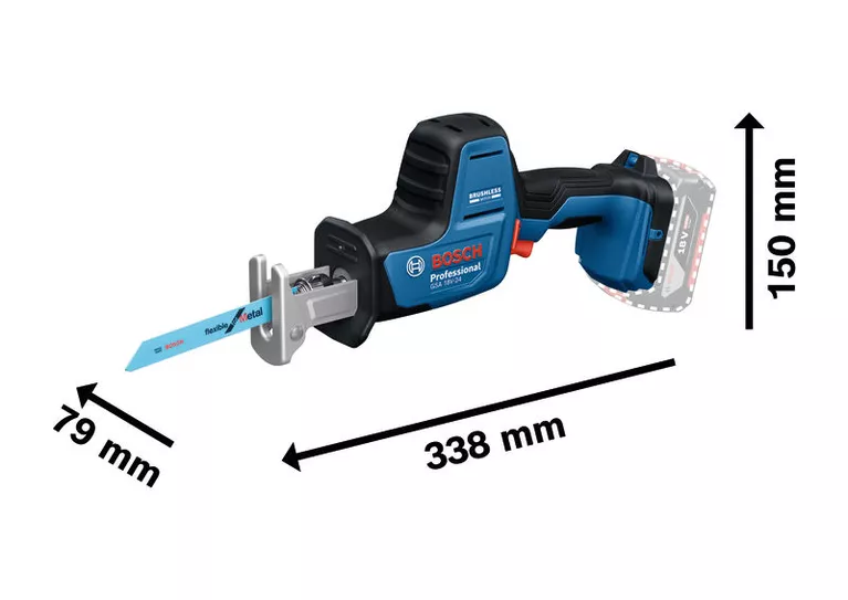 Bosch GSA 18V-24 reciprocating saw with compact design.