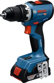 Bosch GSR 18V-65 cordless drill with 2Ah battery.
