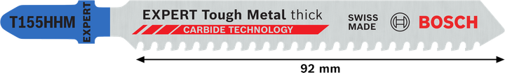 EXPERT Tough Metal thick T155HHM Bosch EXPERT Tough Metal T155HHM jigsaw blade, 92mm.