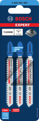 EXPERT Tough Metal thick T155HHM Bosch EXPERT Tough Metal T155HHM jigsaw blades 3 pcs.