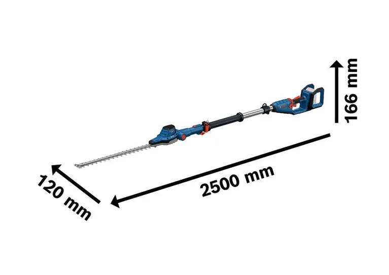 GHE 18V-50 TP Bosch GHE 18V-50 TP hedgecutter with 2.5m reach.