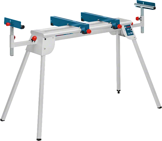 Bosch GTA 2600 saw stand with extendable support.