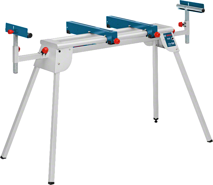 Bosch GTA 2600 saw stand with extendable support.