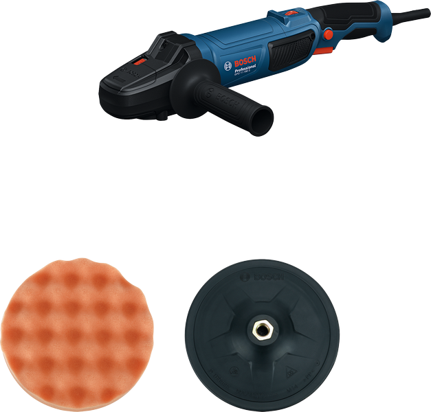 Bosch GPO 11-180 polisher with pad and backing plate.
