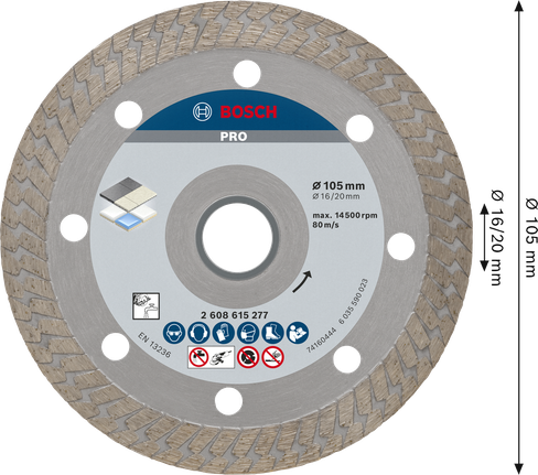 Bosch PRO Hard Ceramic Diamond Cutting Disc 105 mm.