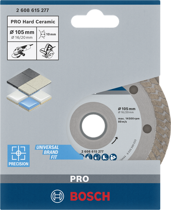 Bosch PRO Hard Ceramic 105×16/20 mm diamond cutting disc.