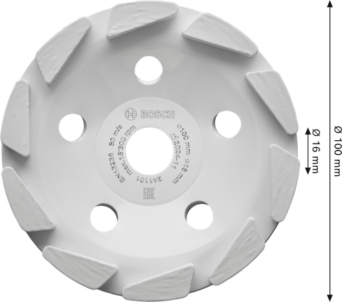 Bosch Multi Material Segmented 100 mm diamond grinding disc.