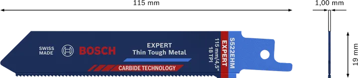 Bosch EXPERT Thin Tough Metal S 522 EHM saw blade.