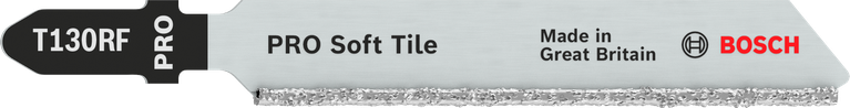 PRO Soft Tile T130RF Jigsaw Blade, 83 mm, 2 pcs Bosch PRO Soft Tile T130RF carbide jigsaw blade.