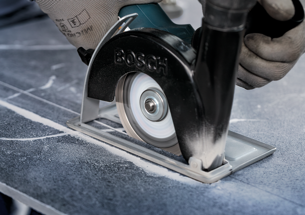 Bosch PRO Hard Ceramic Diamond Cutting Disc in use.
