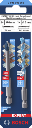 EXPERT HEX-9 Hard Ceramic and Multi Construction Set Bosch EXPERT HEX-9 Hard Ceramic and Multi Construction drill bit set 6 mm.