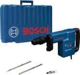 Bosch GSH 11 EV demolition hammer with case and accessories.
