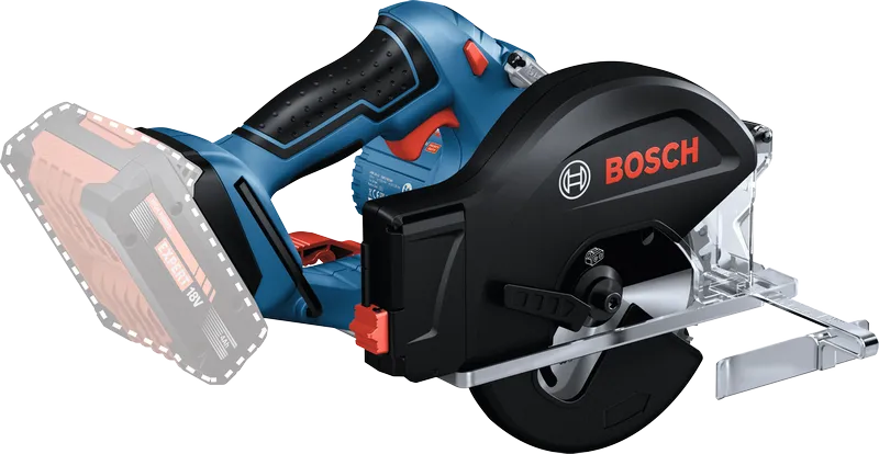 Bosch GKM 18V-50 cordless circular saw for wood cutting.