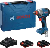 Bosch GDX 18V-285 impact driver kit with case and batteries.