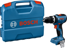 Bosch GSB 18V-65 cordless drill with carrying case.