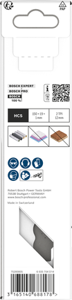 Bosch S713AW HCS blade for soft material, serrated edge.