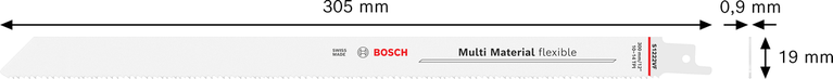 Bosch S 1222 VF reciprocating saw blade, bi-metal.