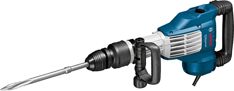 Bosch GSH 11 VC demolition hammer with chisel attachment.